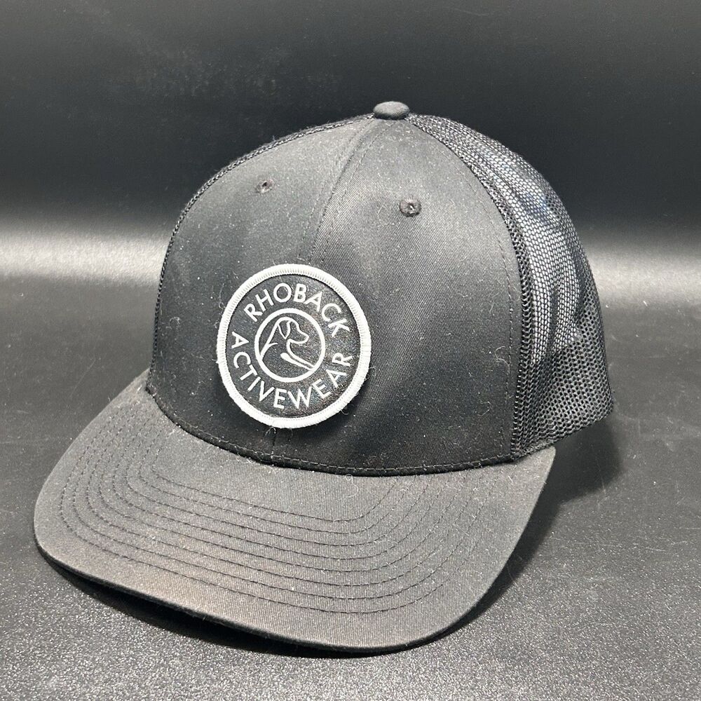 Rhoback Activewear Trucker Hat Men's OS Adjustable Black Patch Mesh